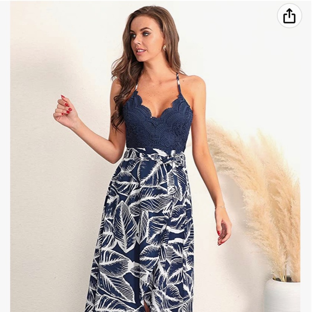 Women’s Deep V floral sleeveless dress